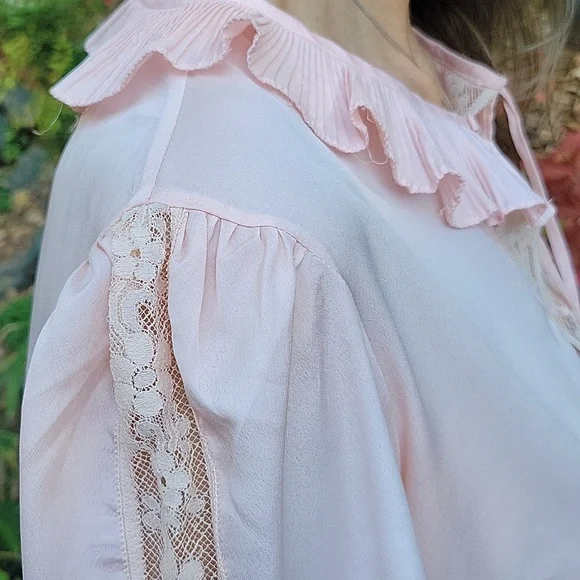 AUTHENTI-Chloé Lingerie Sleepwear/slip Dress Mini Vintage 1970s Baby Pink size L - Picture 6 of 16